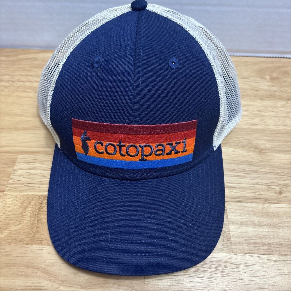 Cotopaxi Hat Cap Snap Back One Size Mens Blue Mesh Trucker Patch Logo Outdoors